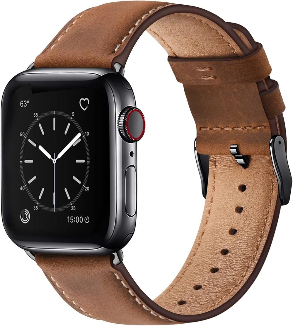 SUNFWR Leather Bands Compatible With Apple Watch Band 42mm(Series 3 2 1) 44mm